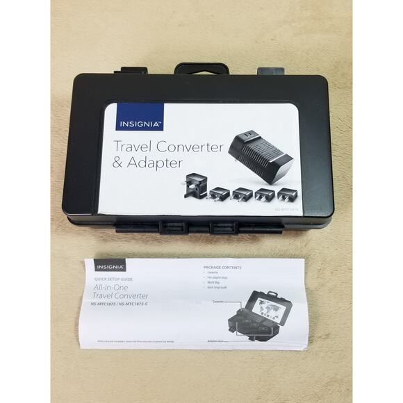 Insignia Travel Converter & 5 Adapter Plugs + Case Color Black NS-MTC1875 - Picture 1 of 12